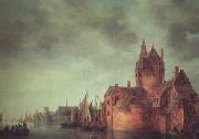 Jan van  Goyen, A Castle by a River with Shipping at a Quay (nn03)
